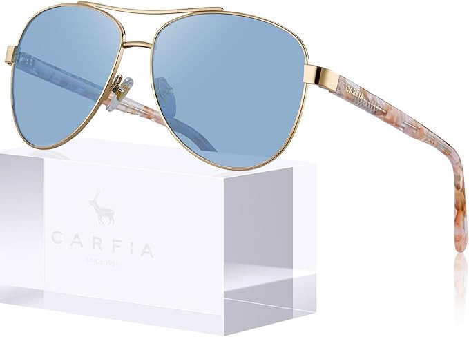 CARFIA Polarized Sunglasses for Women – Acetate Arms, UV400, Lightweight & Flattering Fit CA321... | Amazon (US)