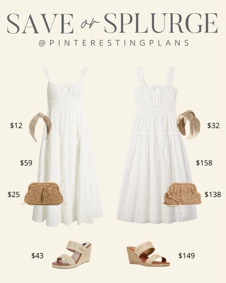 Save or splurge white summer eyelet dress. 

#LTKSeasonal #LTKShoeCrush #LTKItBag