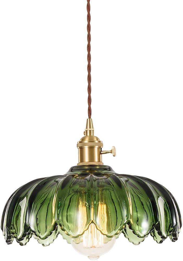 Glass Pendant Light Vintage Light Fixtures, Glass Pendant Lights Kitchen Island, Gold Pendant Lig... | Amazon (US)