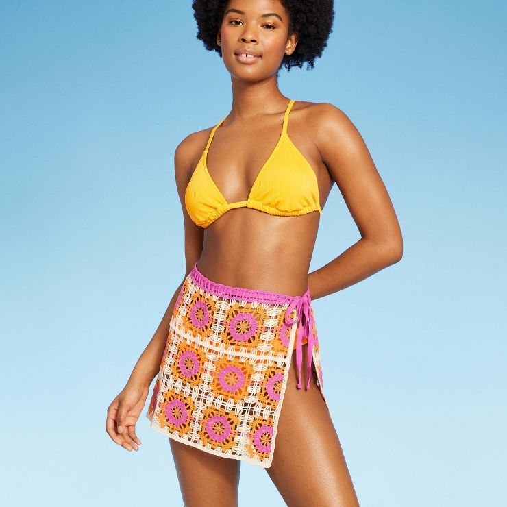 Women's Crochet Cover Up Skirt - Wild Fable™ Orange | Target