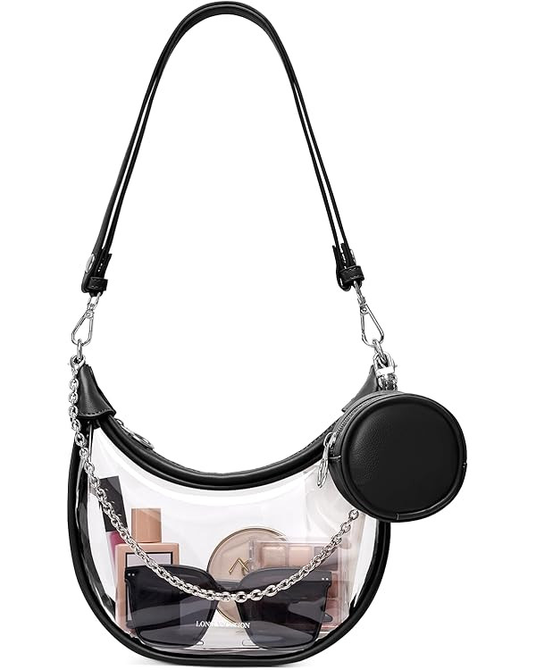LONG VACATION Clear Bag for Stadium Events, Clear Purses for Women Stadium Crossbody, PVC Clear C... | Amazon (US)