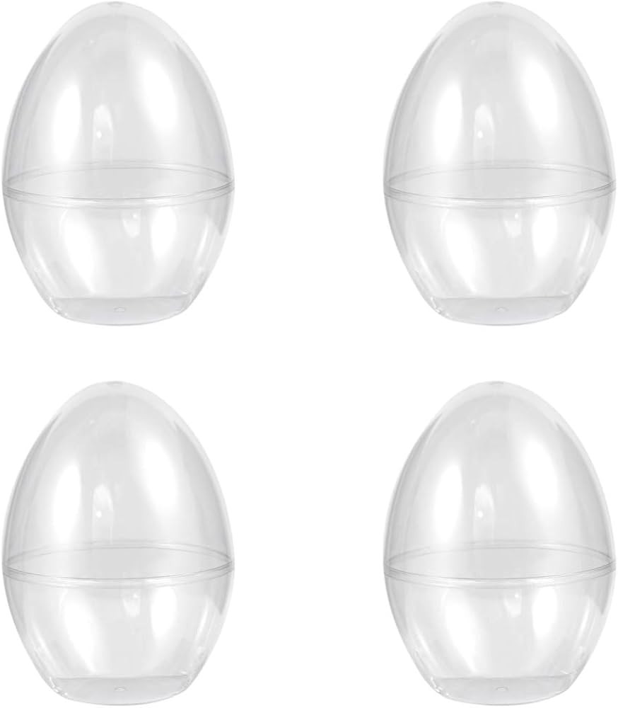 4Pcs Easter Eggs Fillable Egg Ornaments, Easter Clear Bauble Balls Ornaments For Candy Chocolate,... | Amazon (US)