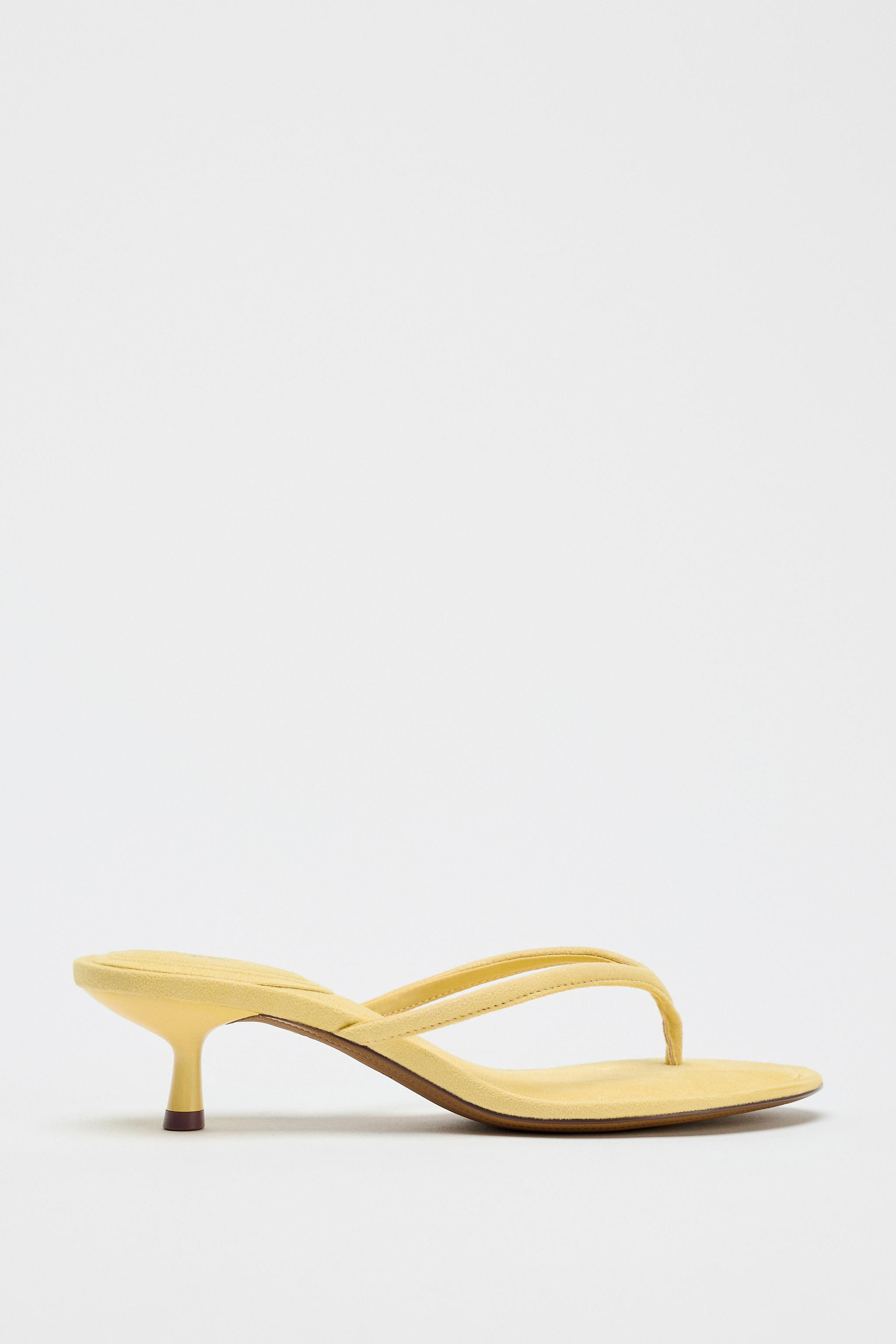 SOFT-FINISH KITTEN HEEL SANDALS | Zara UK
