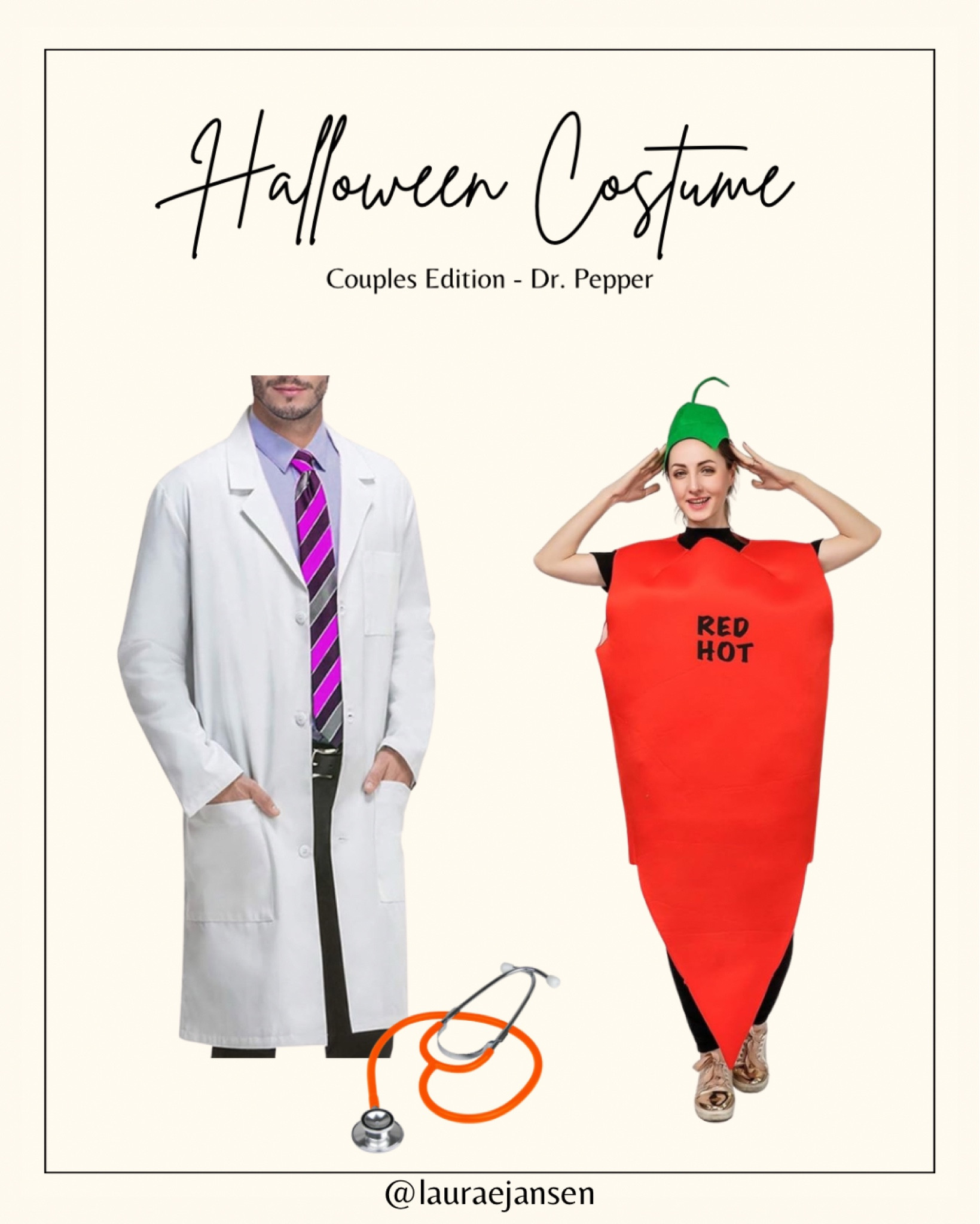 Easy and creative couples Halloween costume - Dr Pepperr

#LTKHoliday #LTKHalloween #LTKFindsUnder50