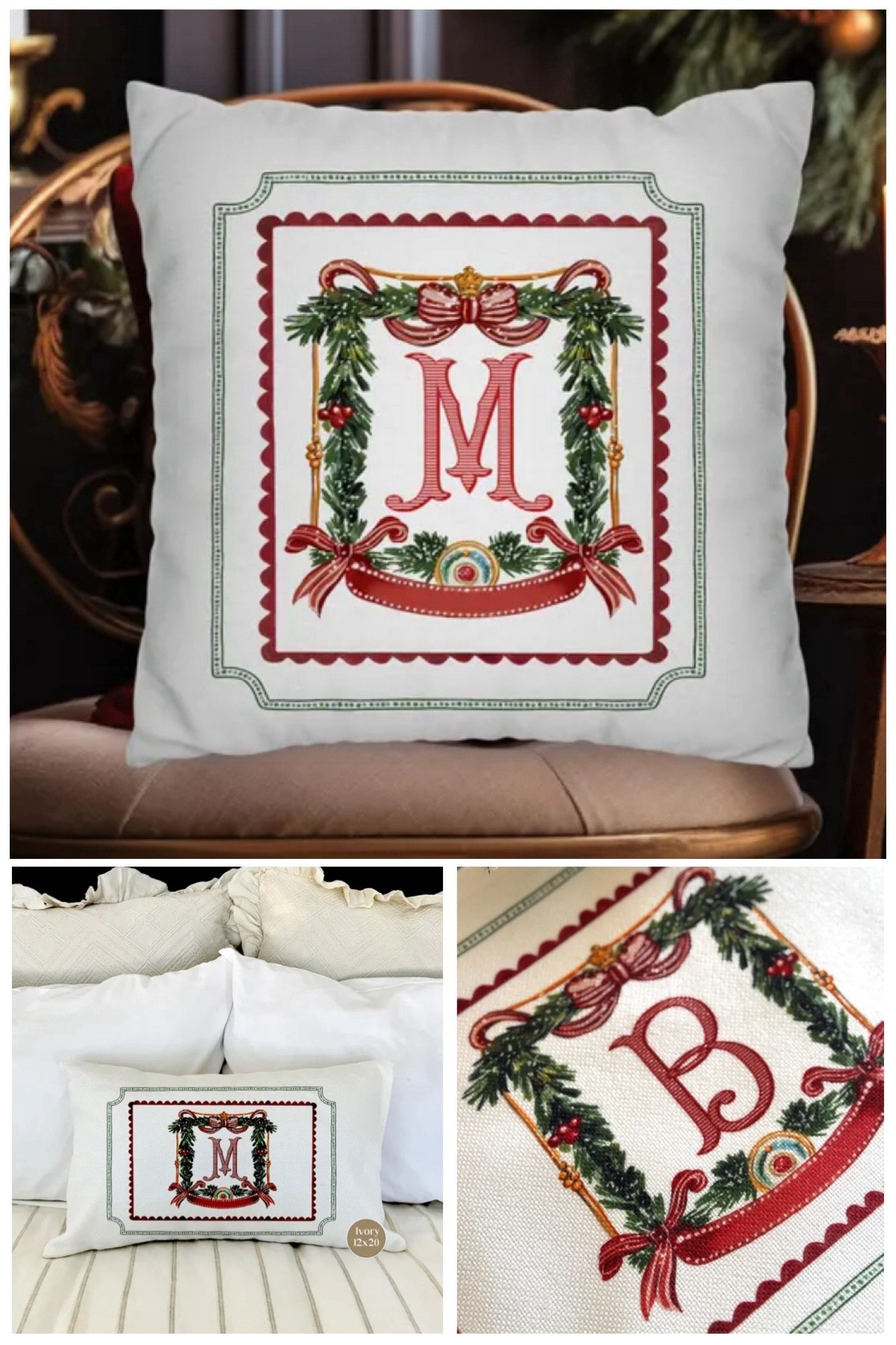 This monogram pillow is giving southern holiday heirloom vibes and I’m obsessed 🤍✨ The Christmas crest detailing looks like something from a boutique in Charleston or a historic inn — the ribbon, the garland, the tiny ornament detail… it’s just so classic and special. And because it’s personalized, it feels thoughtful and intentional (not just another seasonal pillow).

Perfect on a bed, accent chair, entry bench, or mixed into your sofa with neutrals + rich holiday textures. Looks gorgeous paired with tartan, velvet, or crisp white bedding 🎄

🎀 Personalized monogram (every letter available)
🌲 Beautiful holiday crest artwork
🪩 Luxe look without being loud
🤍 Comes in multiple sizes + fabric options
💌 Makes the best gift for family, hostess, teacher, MIL, etc.

⸻

grandmillennial christmas • monogram holiday pillow • classic southern christmas • preppy holiday decor • christmas crest • ribbon and garland holiday accents • traditional christmas style • cozy elegant holiday home • etsy holiday find • personalized christmas gift • timeless holiday decorating 🎄✨

#LTKHoliday #LTKGiftGuide #LTKHome