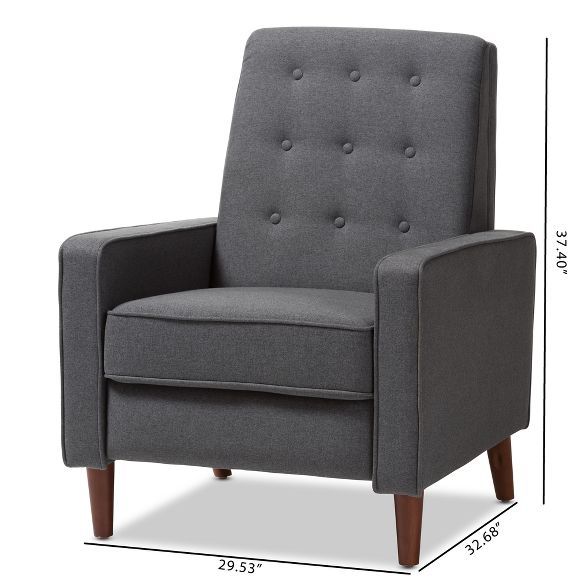 Mathias Mid - Century Modern Fabric Upholstered Lounge Chair - Baxton Studio | Target