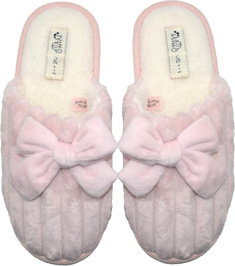 Millffy Women’s Cute Comfy Fuzzy Knitted Memory Foam Slip On Big Wave Stripe House Slippers Ind... | Amazon (US)