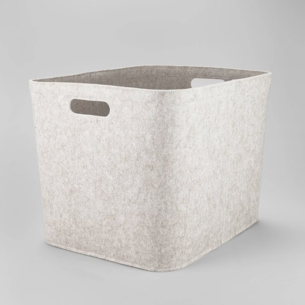 14"x15" Large Felt Basket with Stitching Charcoal - Brightroom™: Modern Storage Bin with Cut-Ou... | Target