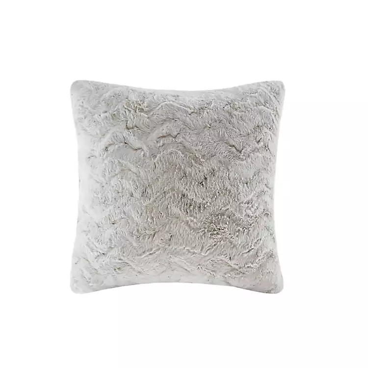 White Textured Faux Fur Pillow | Kirkland's Home