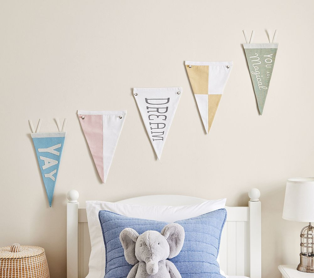 Pastel Pennant Flag Set, Set of 5 | Pottery Barn Kids