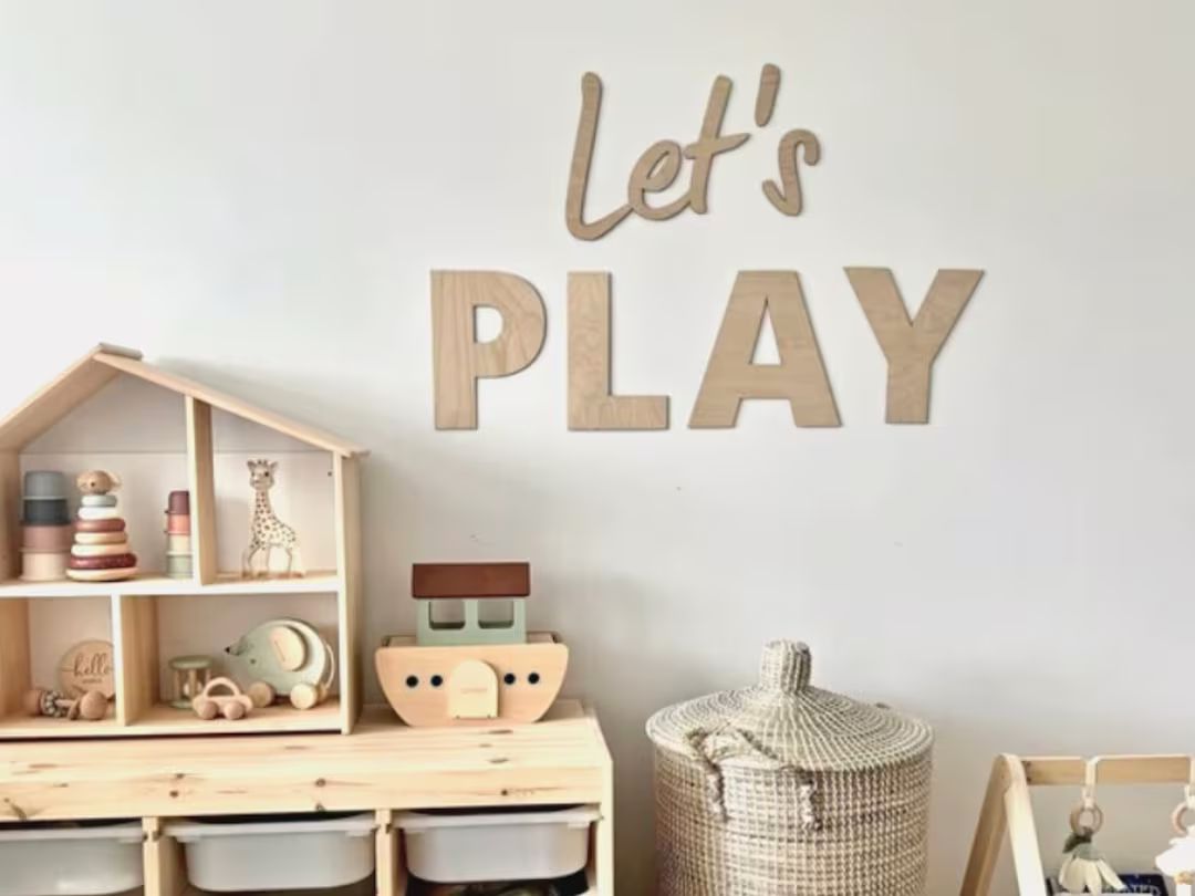 Let's PLAY Wall Sign Children's Playroom Decor Bedroom, Nursery Interior Wall Art Design - Etsy | Etsy (US)