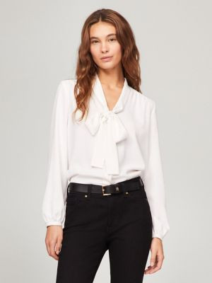 Relaxed Fit Tie-Neck Top | Tommy Hilfiger | Tommy Hilfiger (US)