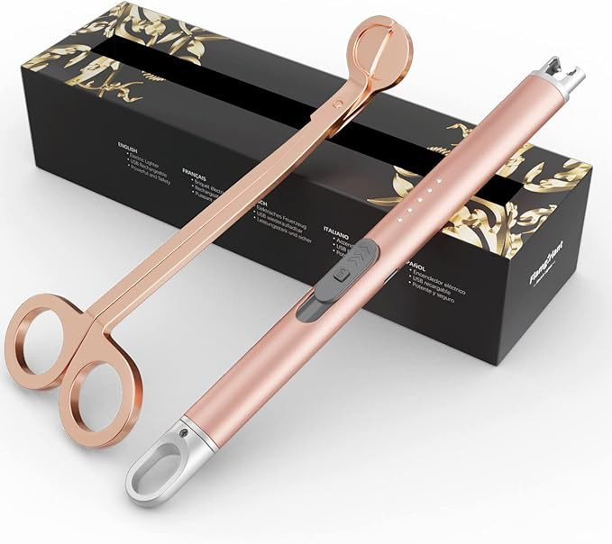 Lacomic Lighter Candle Lighter with Candle Wick Trimmer, Electric Lighter Plasma Lighter , USB Re... | Amazon (US)