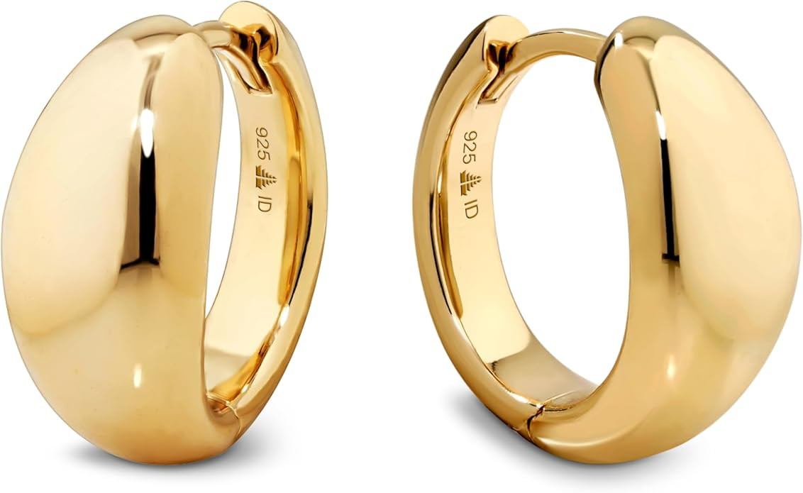 DEVATA Gold or Rhodium Plated Sterling Silver 925 - Hoop, Huggie, Stud, Drop Earrings for Women ... | Amazon (US)