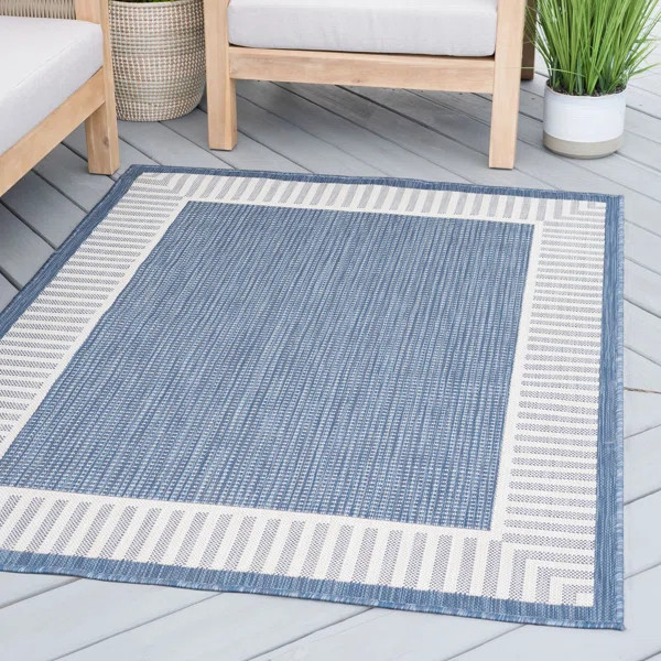 Dexter Flatweave Blue Indoor / Outdoor Area Rug | Wayfair North America