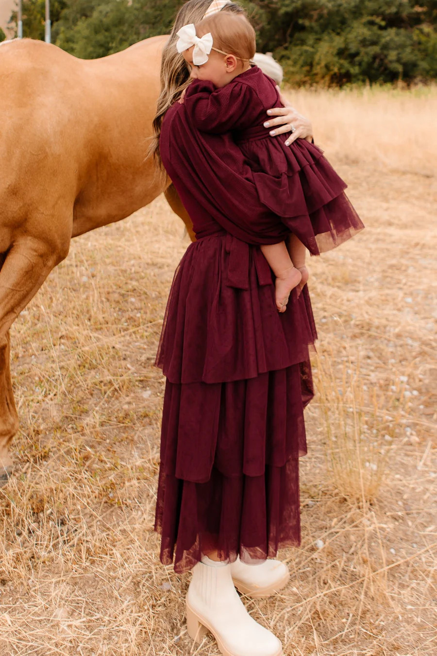 Cosette Midi Dress in Wine | Ivy City Co