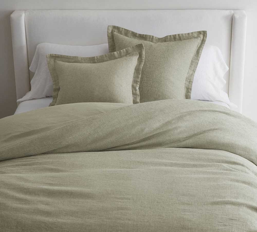 Belgian Flax Linen Waffle Duvet Cover | Pottery Barn (US)
