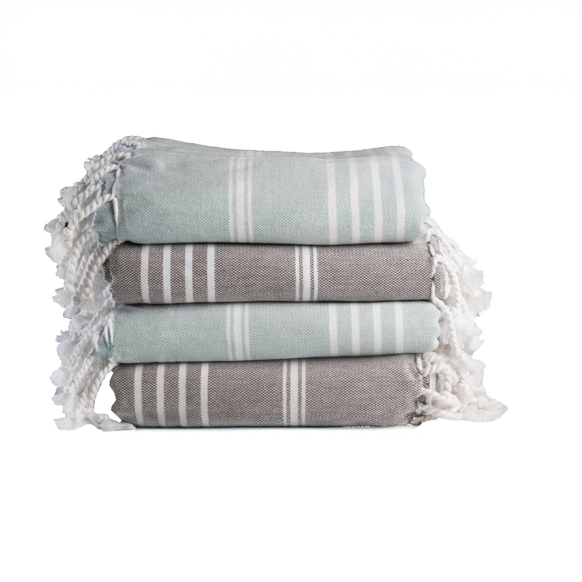 Salt Earth 100% Turkish Cotton Sateen Weave Oeko-TEX Certified Beach Towel, Set of 4 – 36" x 72... | Amazon (US)