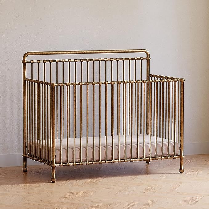 NAMESAKE Winston 4-in-1 Convertible Metal Crib in Vintage Gold, Greenguard Gold Certified | Amazon (US)