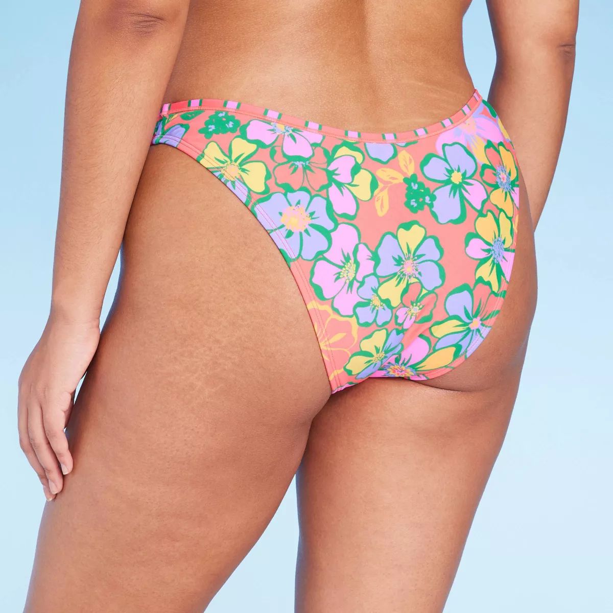 Women's Low-Rise Ultra High Leg Super Cheeky Bikini Bottom - Wild Fable™ Multi Floral Print | Target