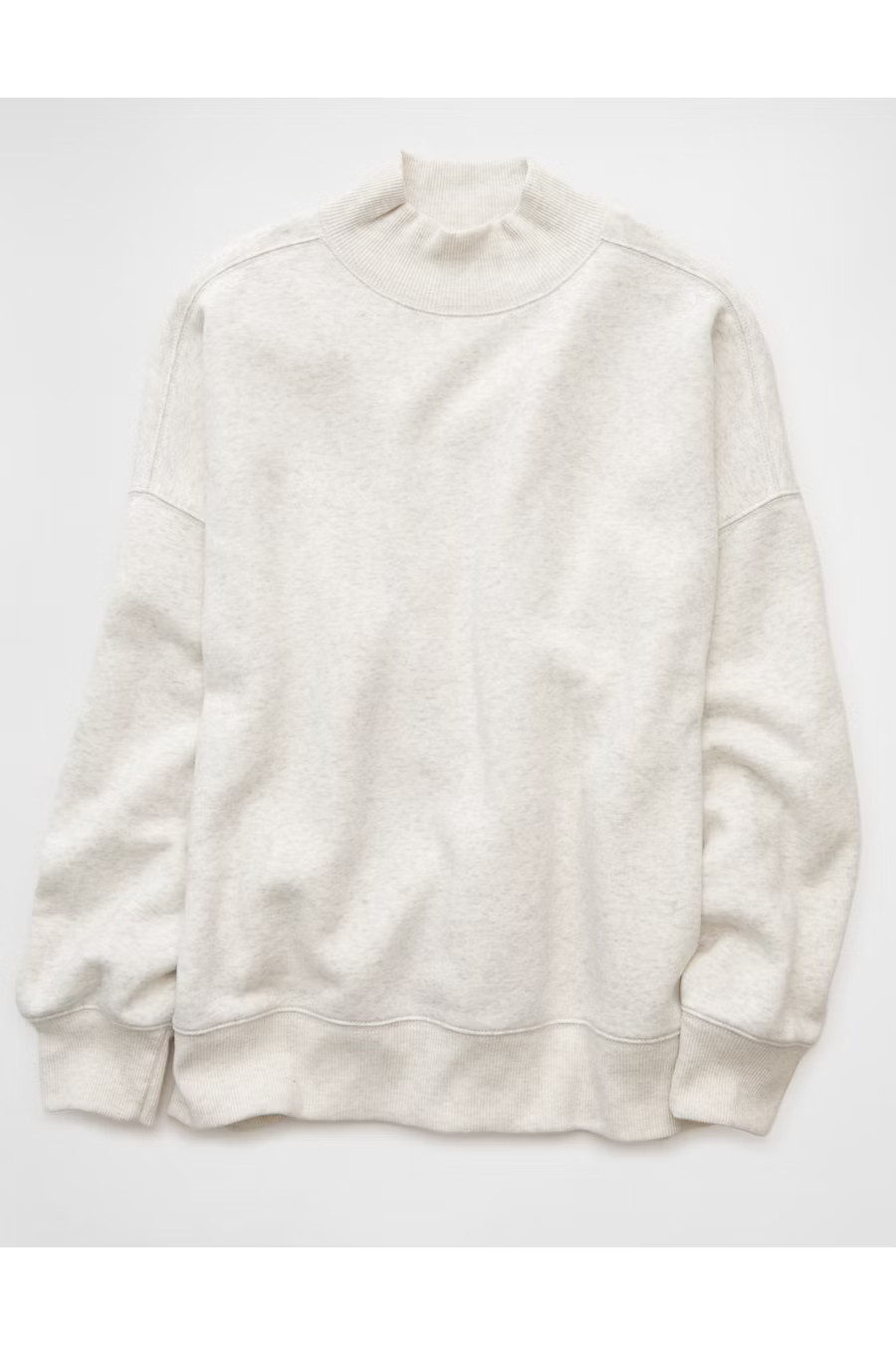 AE Everyday Luxe Mock Neck Sweatshirt Women's Light Heather Gray XS | American Eagle Outfitters (US & CA)
