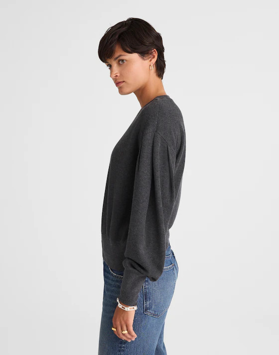 Double-Faced Puff-Sleeve Sweatshirt | Madewell