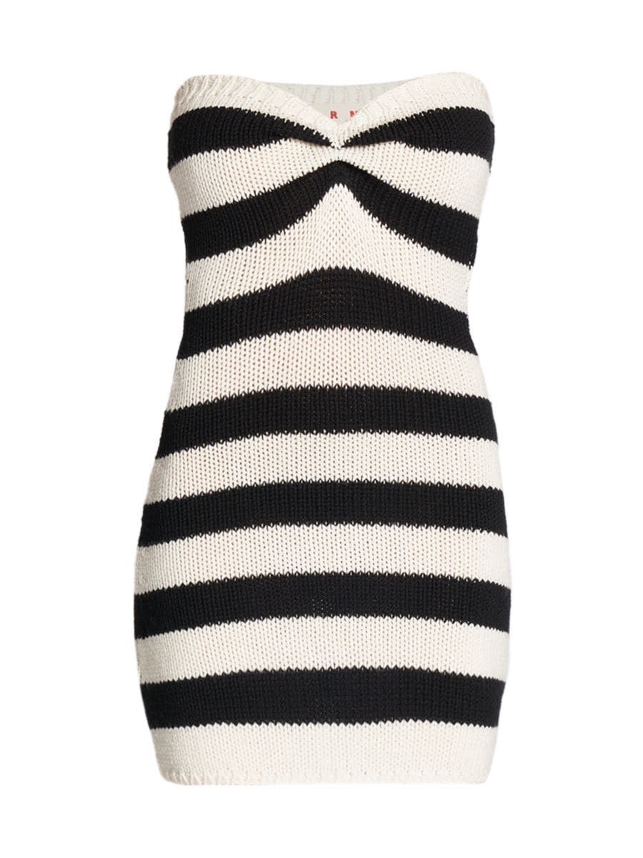 Marni Striped Wool Strapless Minidress | Saks Fifth Avenue