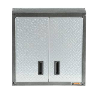 Gladiator Steel 1-Shelf Wall Mounted Garage Cabinet in Silver Tread (28 in W x 28 in H x 12 in D)... | The Home Depot