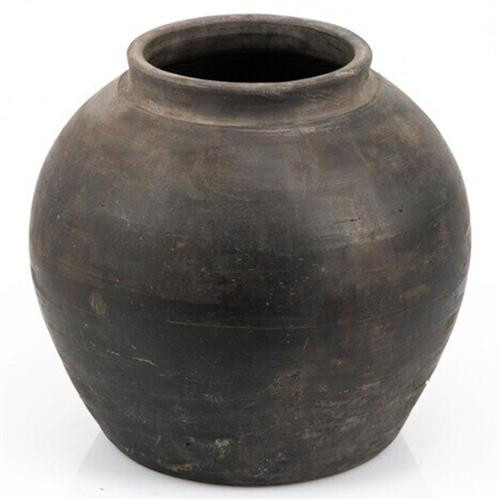 Alexandra Modern Classic Grey Pottery Vintage Water Jar - Extra Small | Kathy Kuo Home
