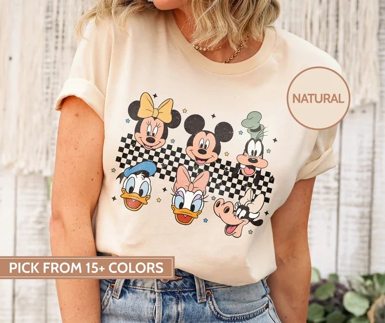Retro Mickey And Friends Shirts, Womens Disney Shirt, Retro Disney Shirt, Women Disneyworld Shirt... | Etsy (US)