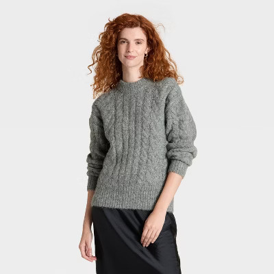 Women's Cabled Sweater - A New Day™ | Target