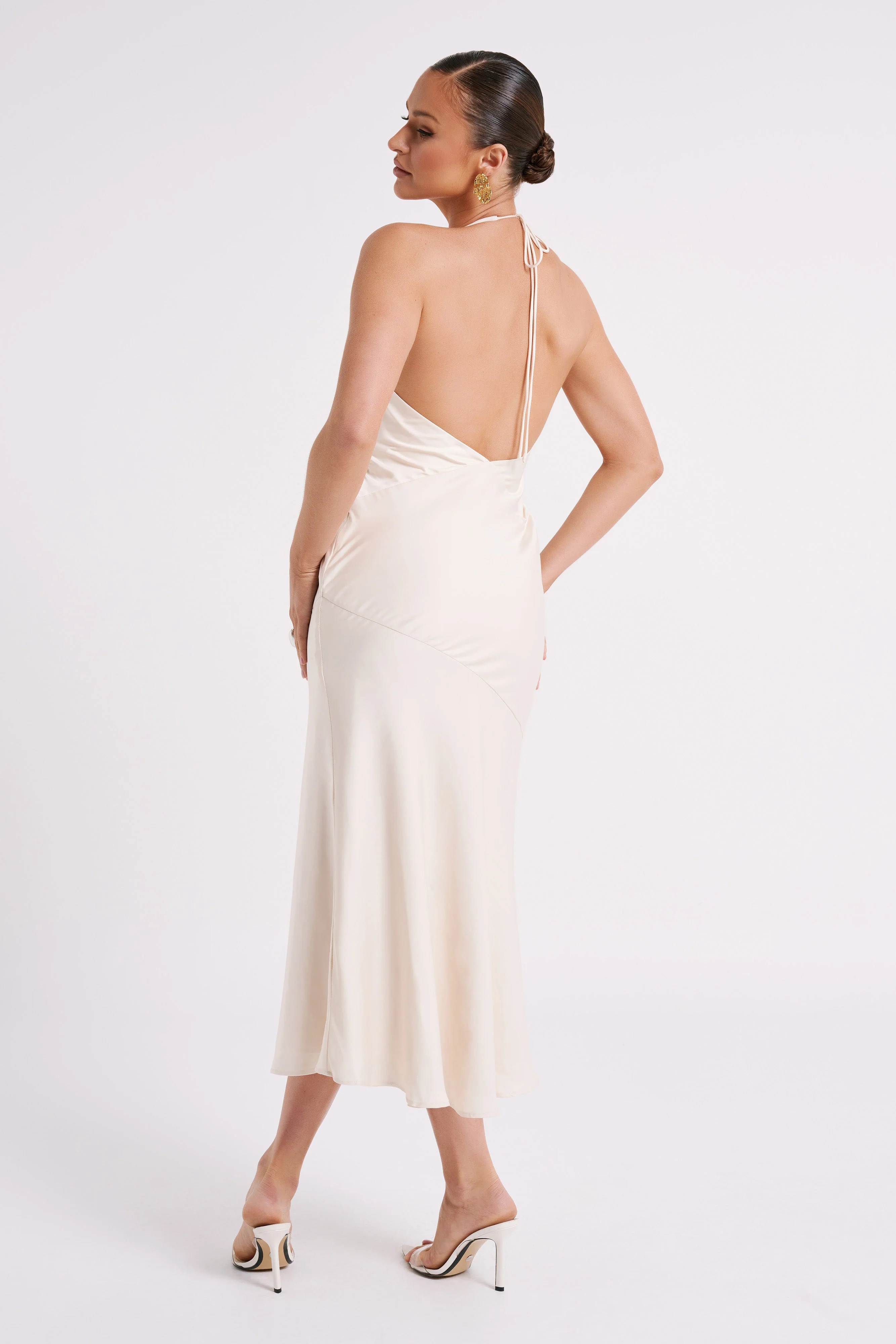 Geena Halter Midi Dress - Sand | MESHKI US
