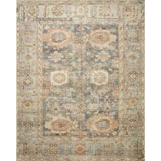 LOLOI II Margot Ocean/Spice 2 ft. x 5 ft. Oriental 100% Polyester Area Rug MARGMAT-03OCSQ2050 | The Home Depot