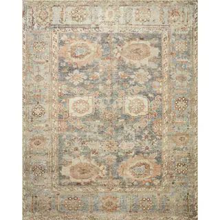 LOLOI II Margot Ocean/Spice 2 ft. x 5 ft. Oriental 100% Polyester Area Rug MARGMAT-03OCSQ2050 | The Home Depot