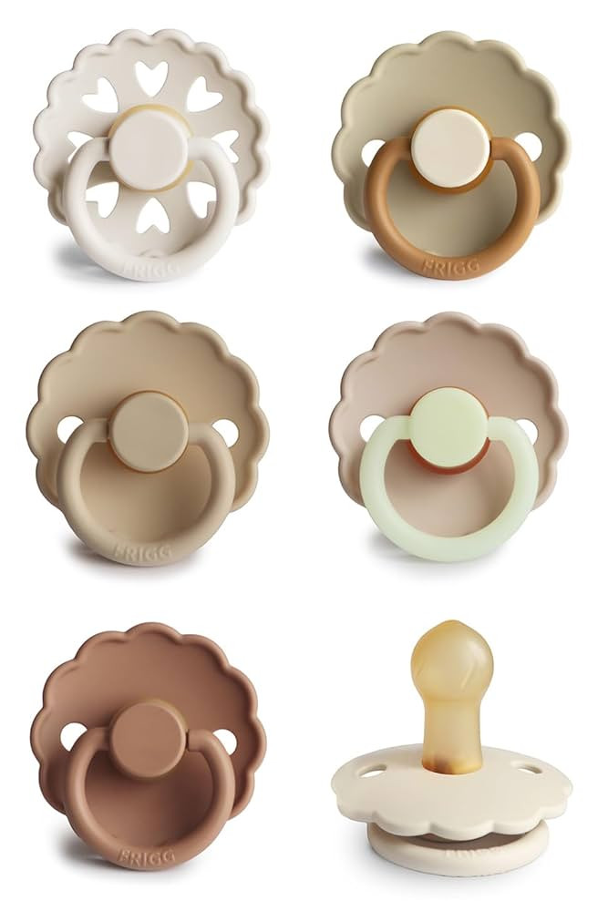 FRIGG Natural Rubber Baby Pacifier 6-Pack Cinnamon Charm | Made in Denmark | BPA-Free (0-6 Months... | Amazon (US)