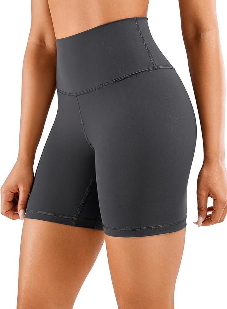CRZ YOGA Women's Naked Feeling Biker Shorts - 6 Inches High Waist Yoga Workout Running Gym Spande... | Amazon (US)