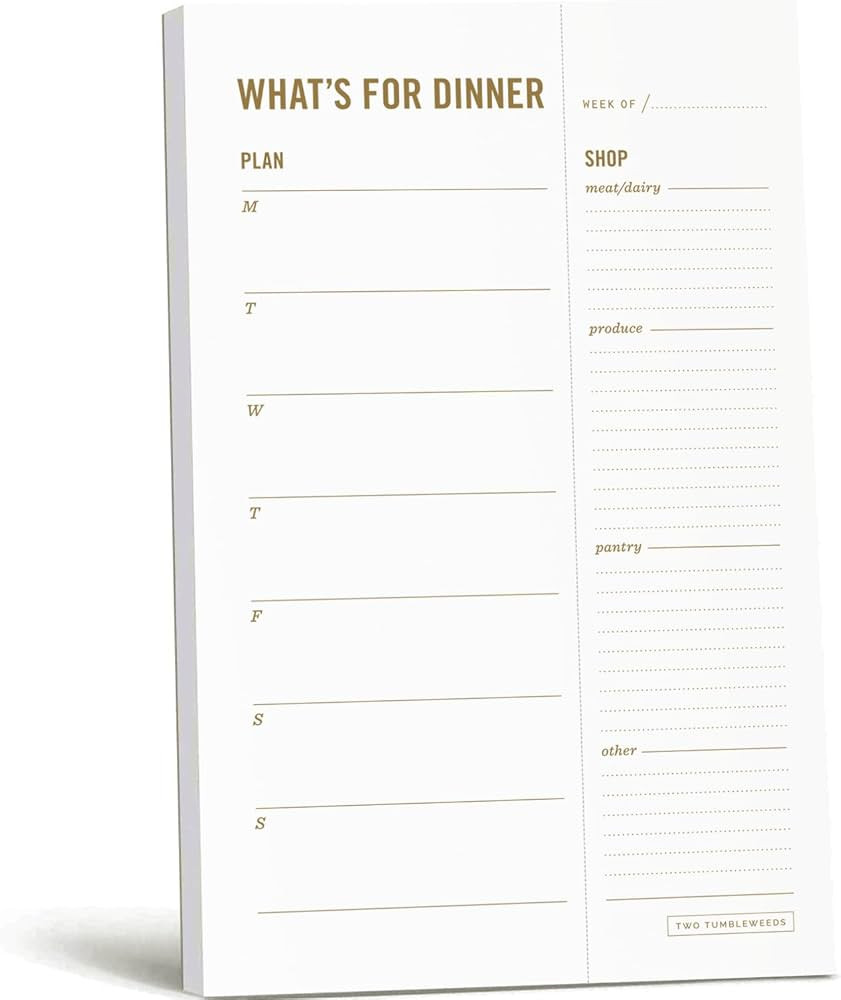 Meal Planning Notepad - What's for Dinner Weekly Meal Planner and Grocery List Magnet Pad with Te... | Amazon (US)