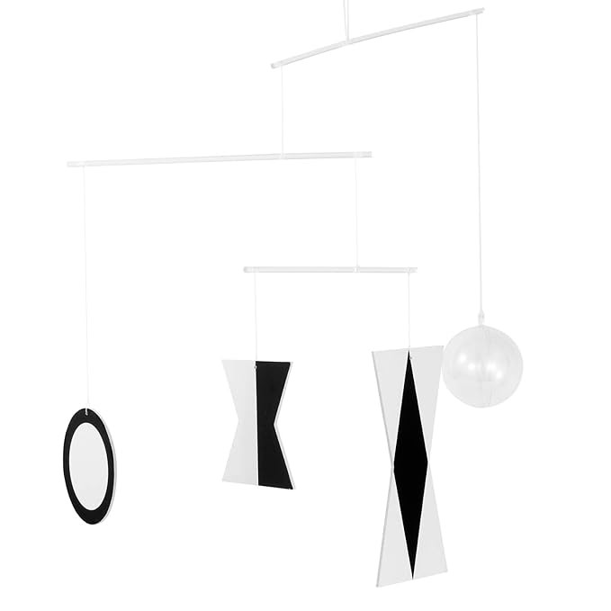 Montessori Munari Mobile Visual Mobiles Black White Felt Handmade Shape and Color Recognition | Amazon (US)