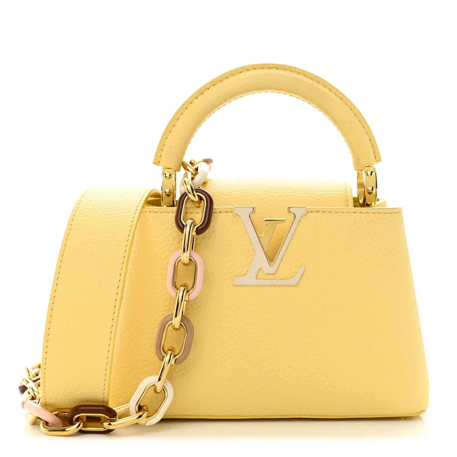 Taurillon Mini Capucines Jaune Plume | FASHIONPHILE (US)