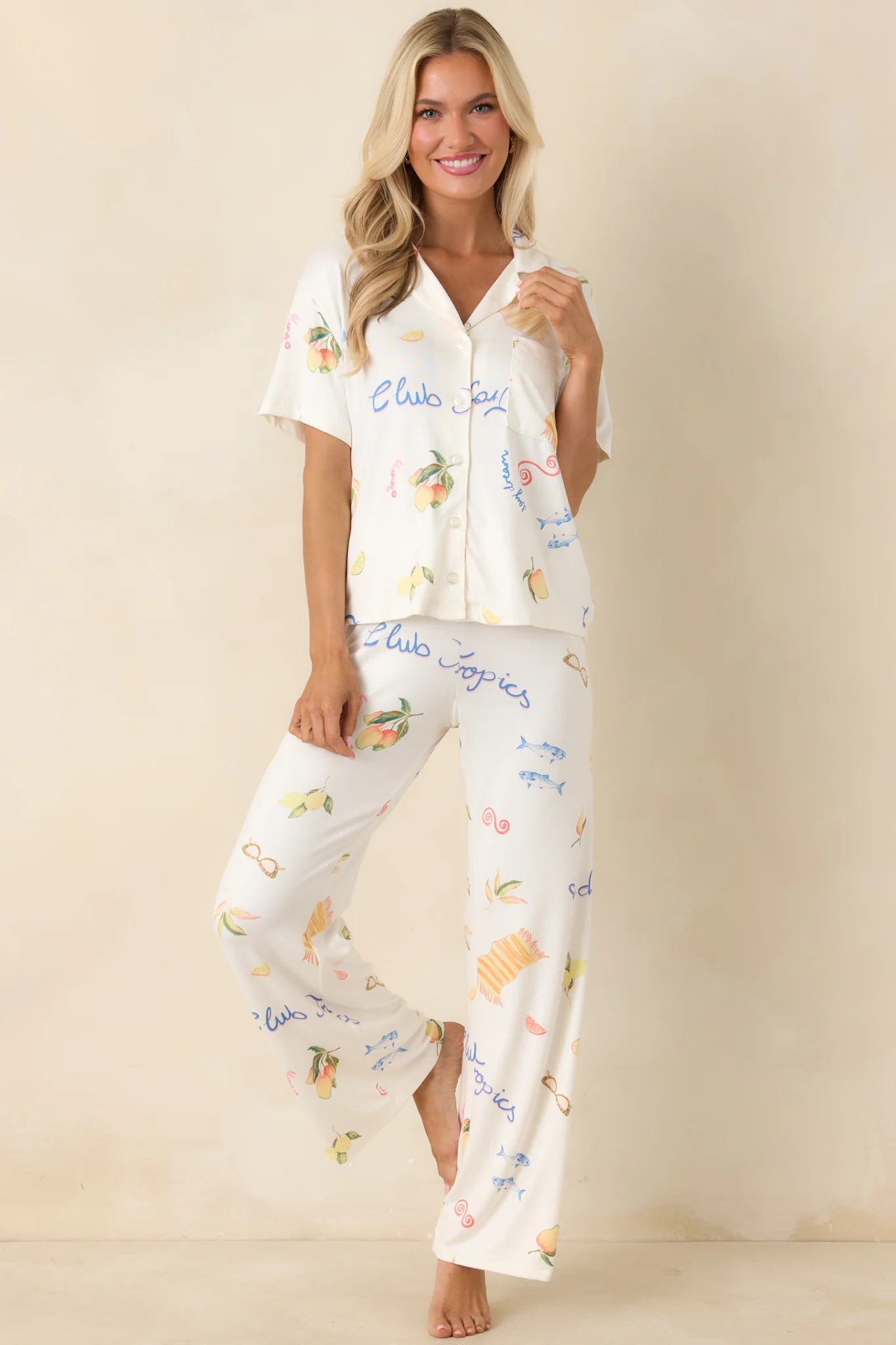 Z Supply Vanilla Ice Beach Days Pajama Top | Red Dress