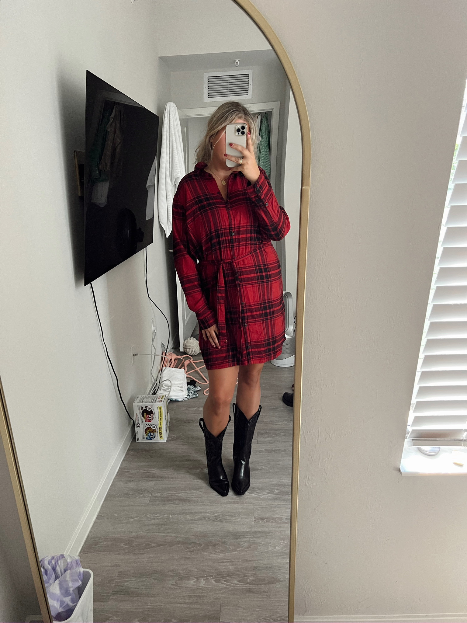red plaid shirt dress for a cute and cozy holiday outfit idea this Christmas 

 #LTKHoliday #LTKSeasonal #LTKStyleTip