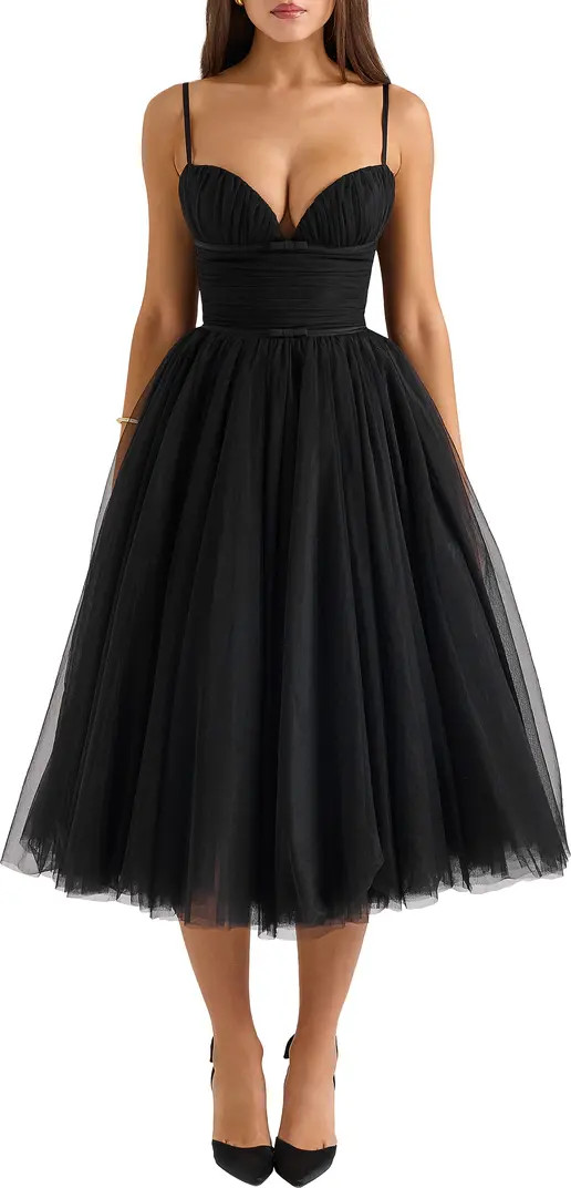 Countess Sleeveless Tulle Midi Dress | Nordstrom