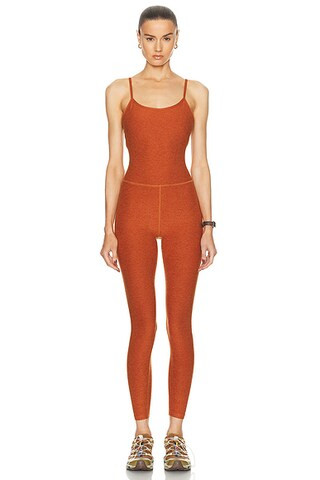 Beyond Yoga Spacedye Uplevel Midi Jumpsuit in Warm Clay Heather | FWRD | FWRD 