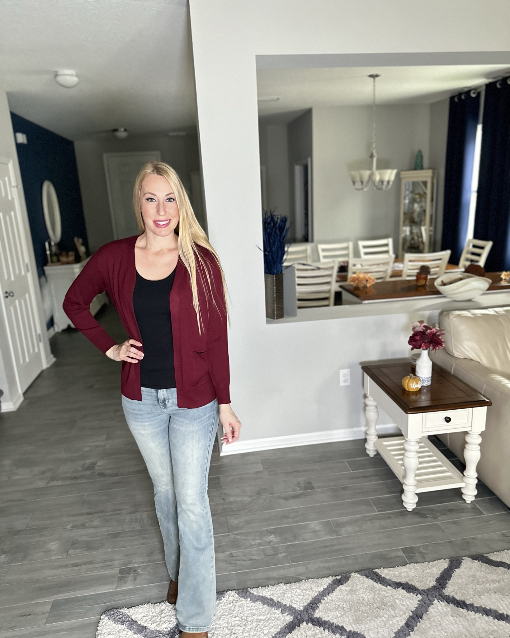 Wine colored cover up
🤍 perfect cover up for fall
🤍 wearing size small, stretchy and fits true to size 

#LTKStyleTip #LTKFindsUnder50 #LTKFindsUnder100