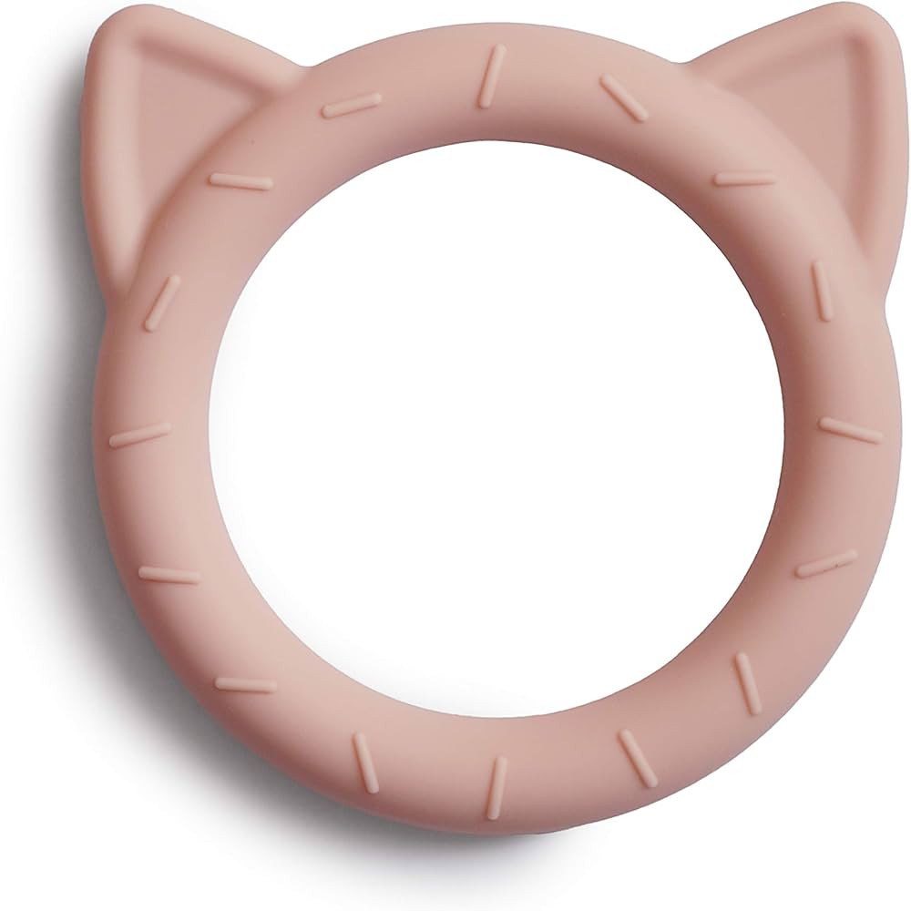 mushie Silicone Baby Teether Toy | Cat (Blush) | Amazon (US)