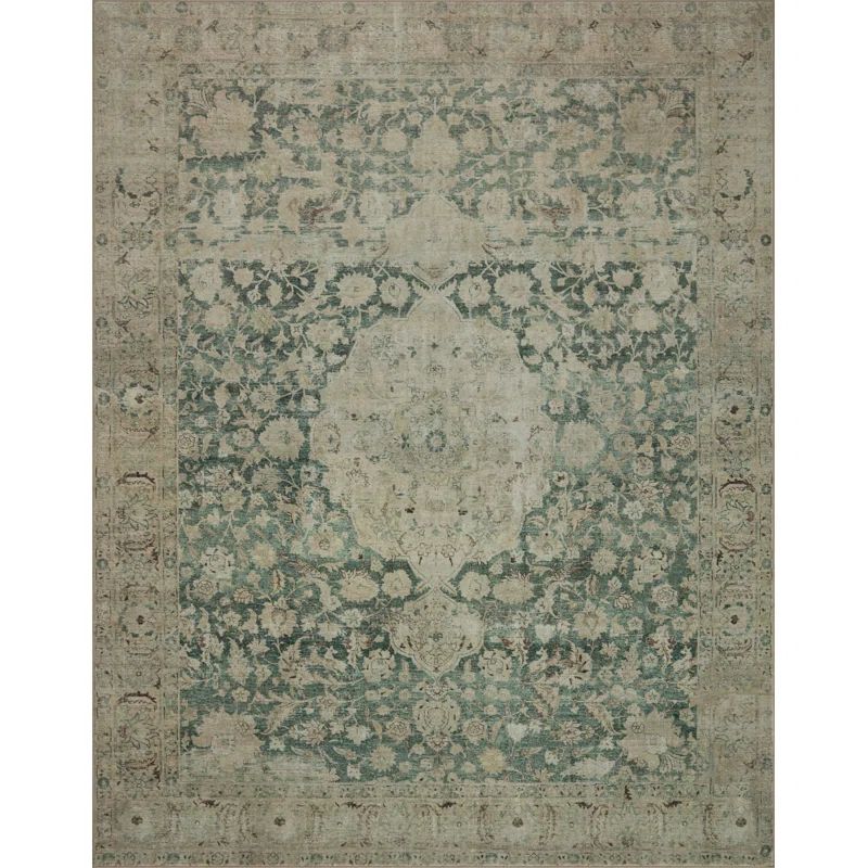 Magnolia Home By Joanna Gaines X Loloi Sinclair Machine Washable Jade / Sand Area Rug | Wayfair North America