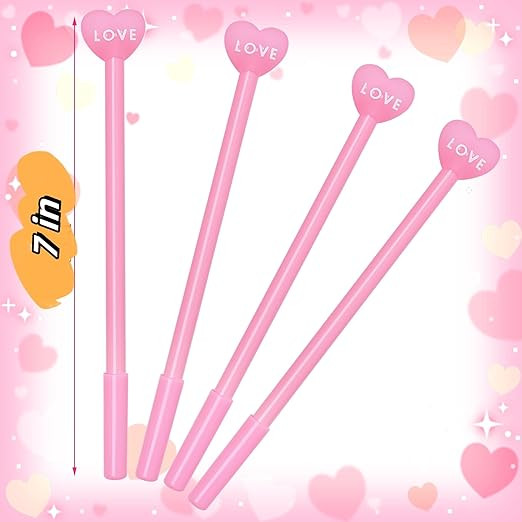 jiebor 30Pcs Heart Shaped Pen Valentines Day Pen Gel Pen Nurse Pen Cute Fun Pen Bulk Black Ink Va... | Amazon (US)