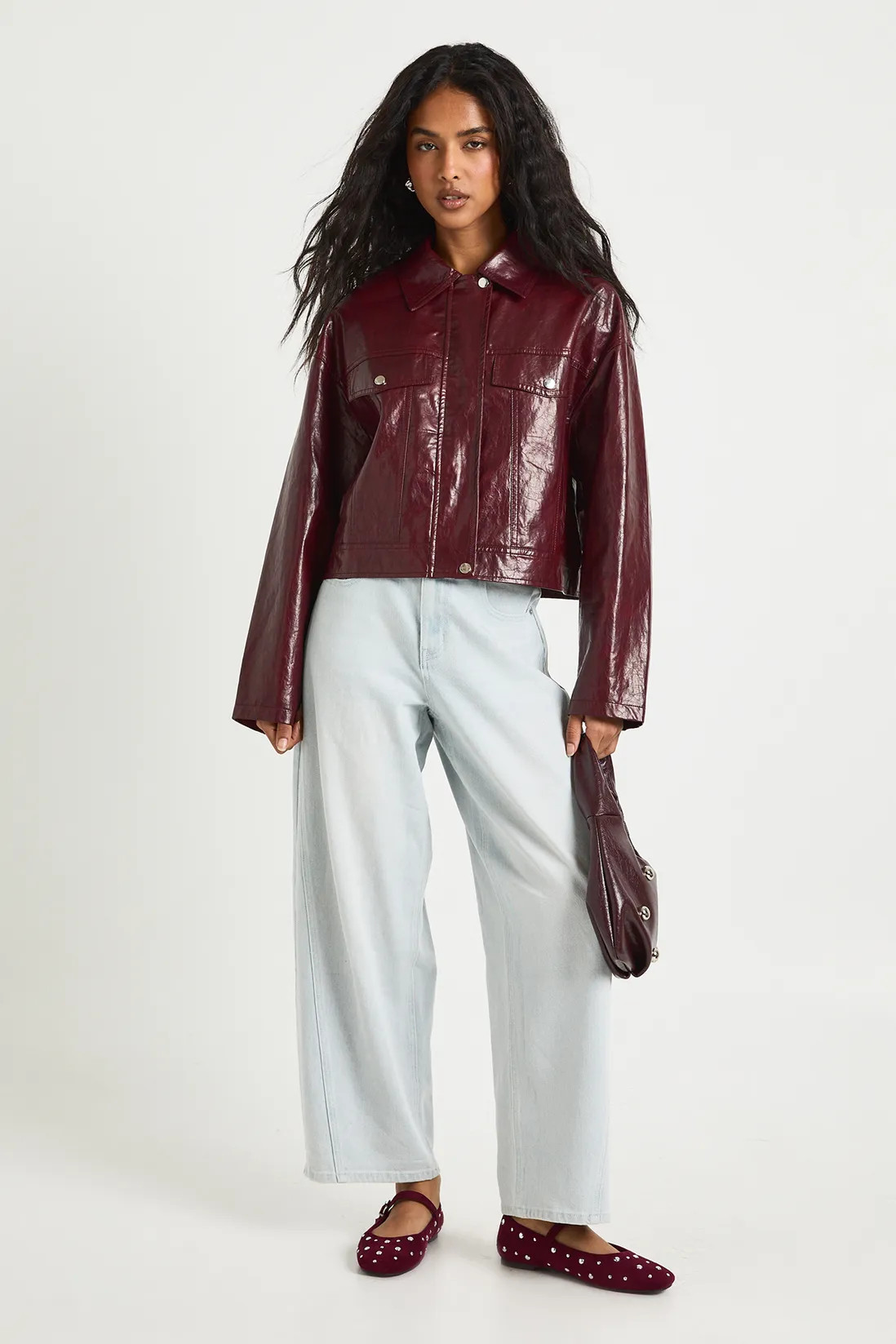 Boxy Faux Leather Jacket | boohoo (US & Canada)