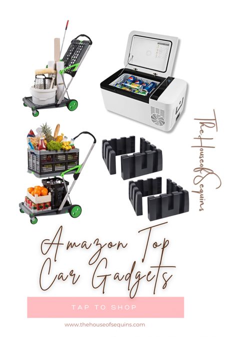 Amazon top Car gadgets, travel car fridge, cargo block organizers Velcro, car grocery wagon trolley cart, car accessories, car finds, car gadgets.  Amazon finds, Amazon must haves, Walmart finds. #amazonfinds #amazousthaves #amazondeals #thehouseofsequins #houseofsequins #reels #tiktok #car #cargadgets #carfinds  