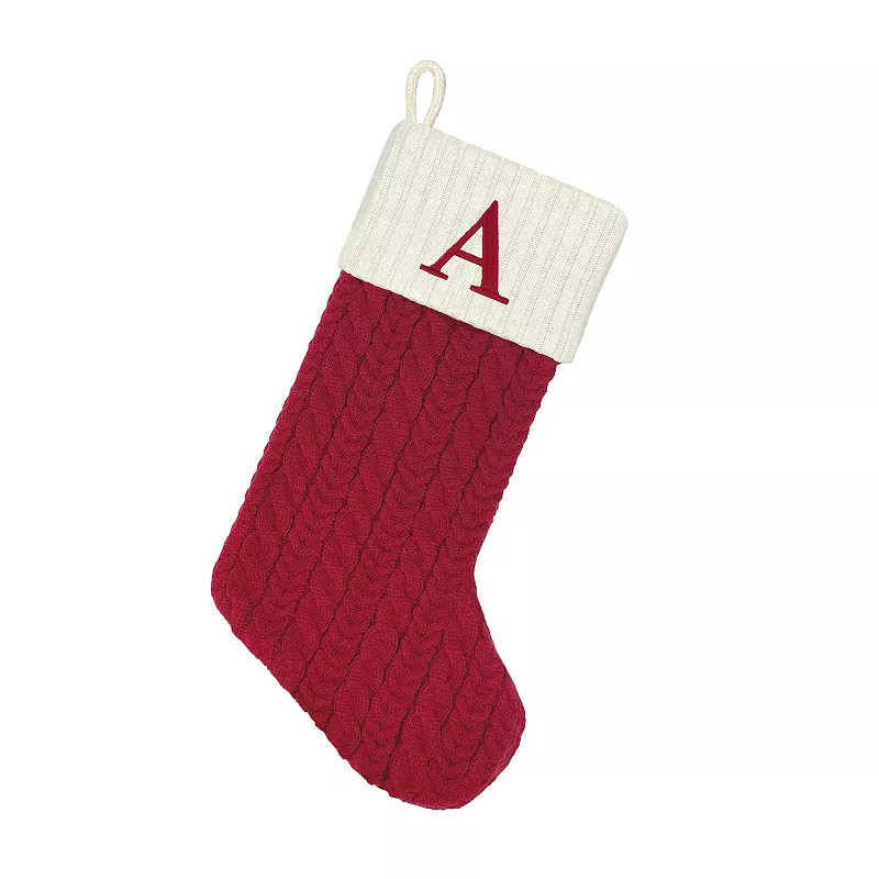 St. Nicholas Square® Large Cable Knit Monogram Stocking | Kohl's